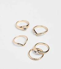 Stackable Style Five-Pack Ring Set