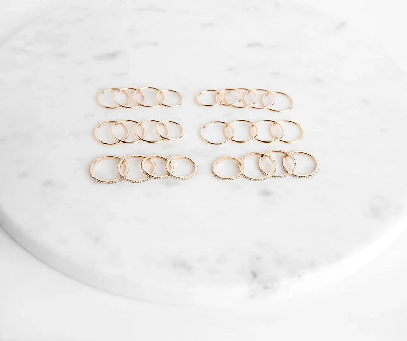 Sleek And Sparkle 24 Rings Pack