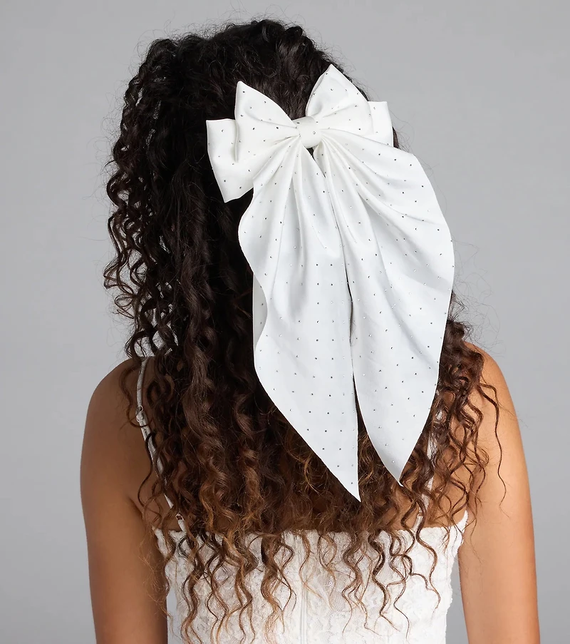 Glitzy Chic Large Rhinestone Bow