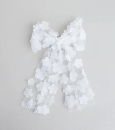 Cutest Charm Flower Tulle Bow Hair Clip