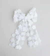 Cutest Charm Flower Tulle Bow Hair Clip