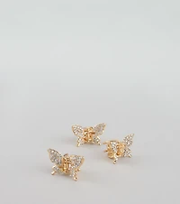 Rhinestone Flutter Butterfly Hair Clips