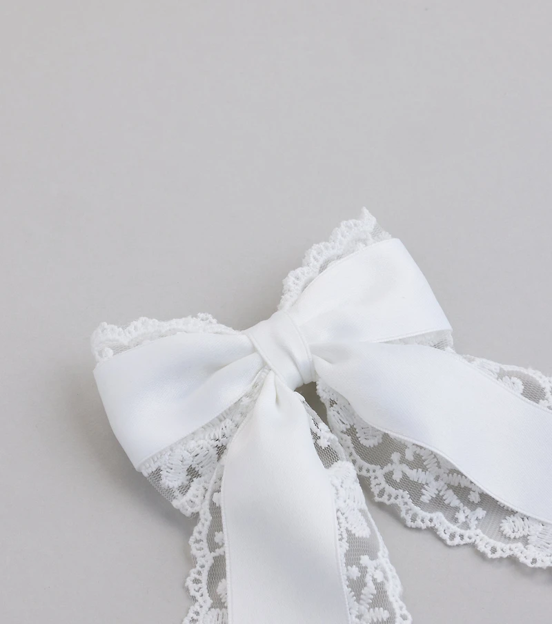 Eternal Sweetness Lace Ribbon Hair Bow Clip