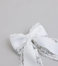 Eternal Sweetness Lace Ribbon Hair Bow Clip