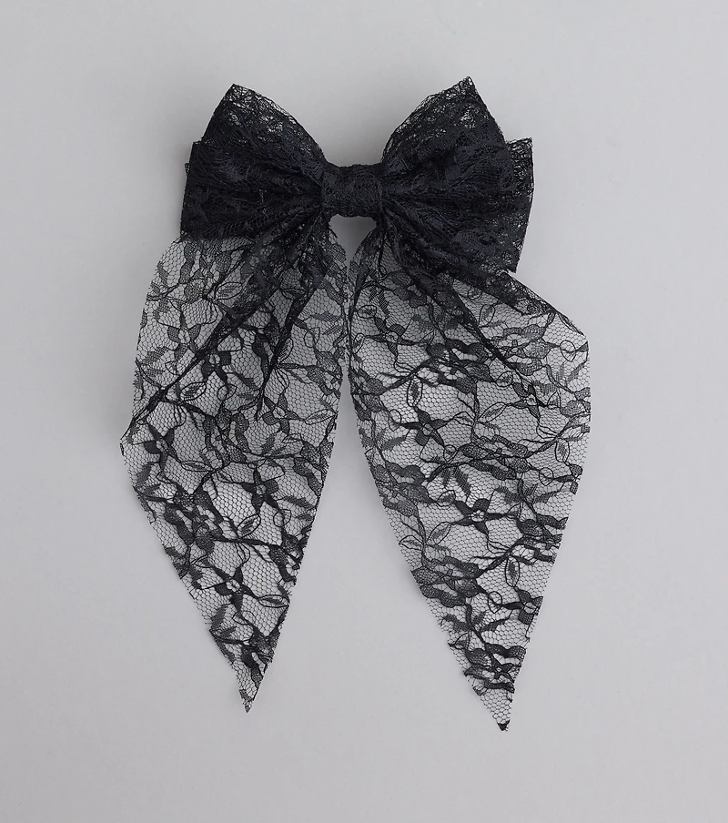 Here For Romance Lace Hair Bow Clip