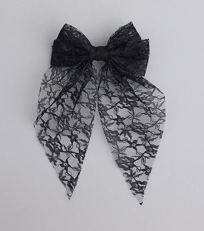 Here For Romance Lace Hair Bow Clip