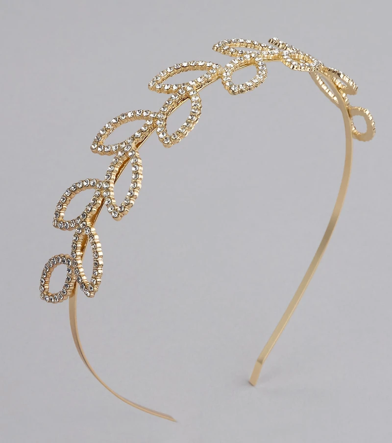 Crowning Moment Rhinestone Leaf Headband
