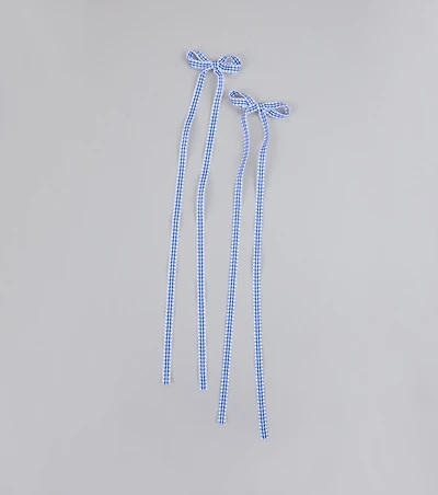 Gingham Goals Hair Bow Clip Set