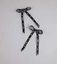 Cute Rebel Studded Bow Hair Clips