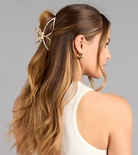 Catch The Light Rhinestone Butterfly Claw Clip