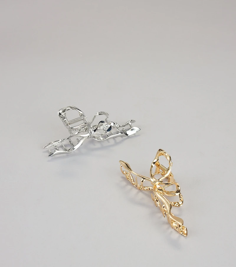 Polished Up Bow Hair Claw Clip Set