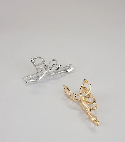 Polished Up Bow Hair Claw Clip Set