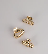 Tiny Treasure Hair Claw Clip Trio