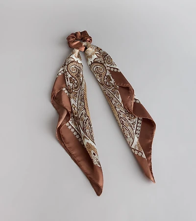 Twist of Paisley Satin Scarf Scrunchie