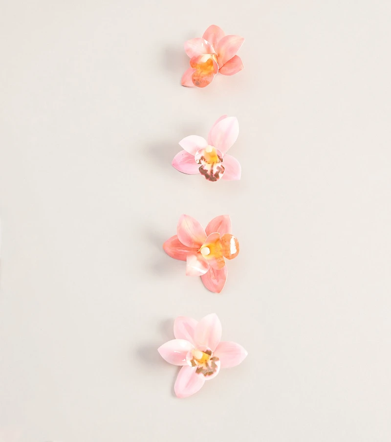 Tropical Flair Four-Pack Hair Clips Set