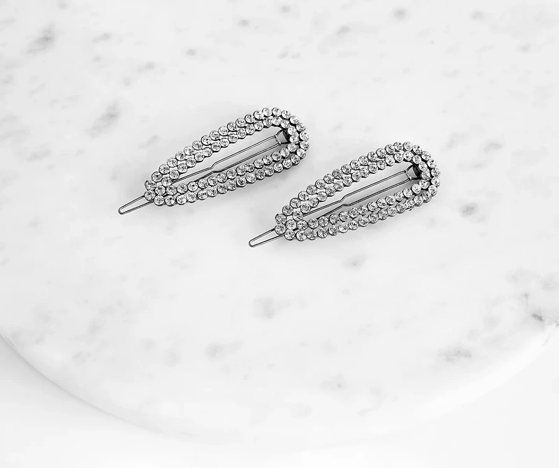 Glam And Glitz Rhinestone Hair Barrettes