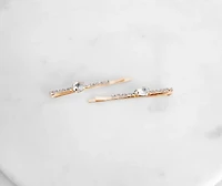 Oval Rhinestone Hair Pin Set