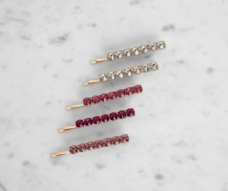 Five Pack Ombre Stone Bobby Pins