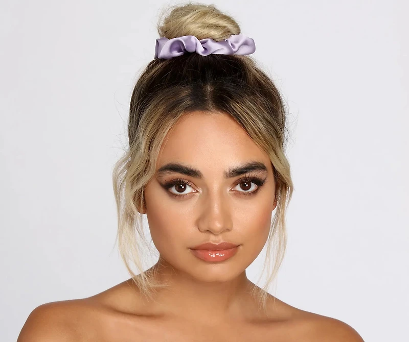 Pretty In Pastel Satin Scrunchy 5 Pack