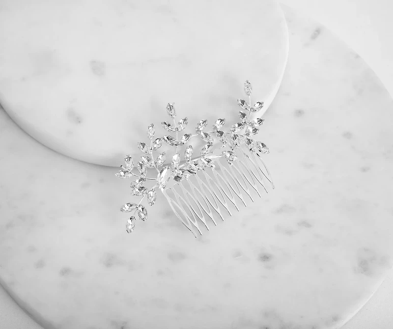 Dreamy Rhinestone Leaf Hair Comb