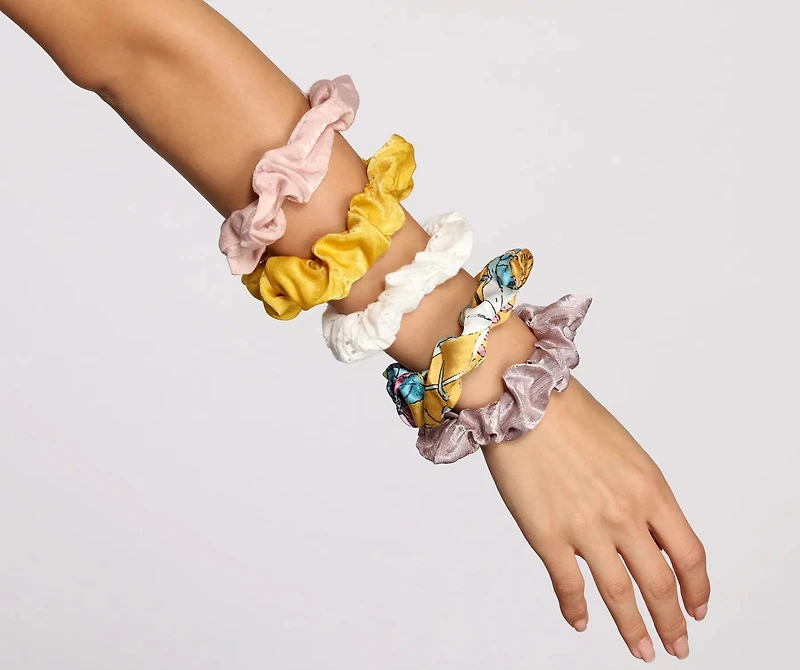 Top Knot Life Satin Scrunchies 5 Pack