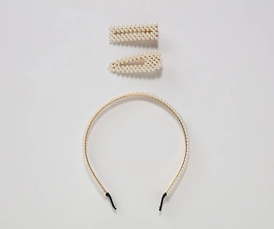 Preppy And Posh Pearl Hair Accessory Set