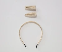 Preppy And Posh Pearl Hair Accessory Set