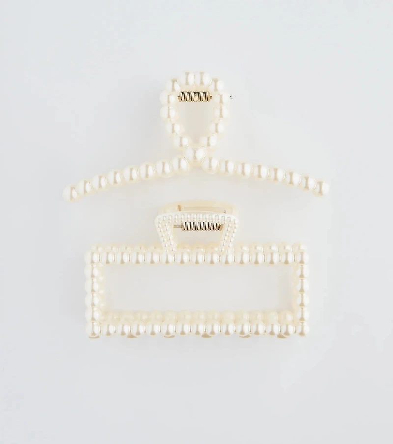Polished And Chic Pearl Hair Claw Clip Set
