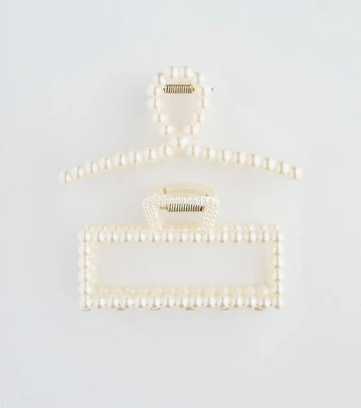 Polished And Chic Pearl Hair Claw Clip Set