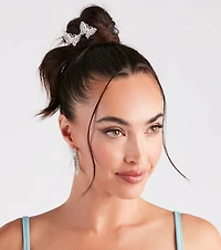 Ethereal Glamour Rhinestone Butterfly Hair Pins