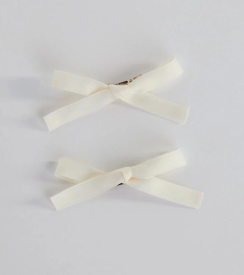 Dainty And Chic Short Hair Bow Clip Set