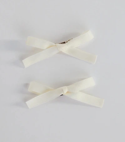 Dainty And Chic Short Hair Bow Clip Set