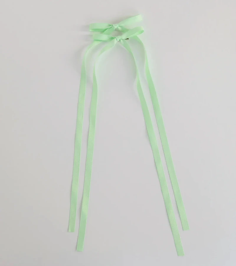 So Adorable Long Hair Bow Clip Set