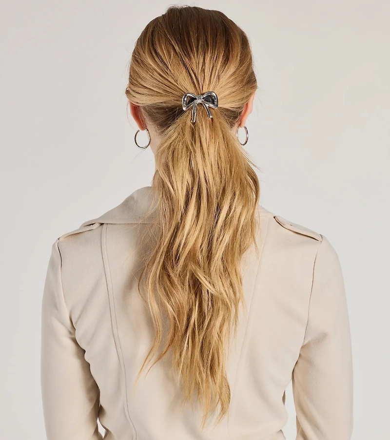 Sleek Charm Two-Pack Hair Bow Elastic Set