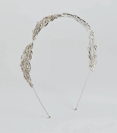 Statement Rhinestone Leaf Headband