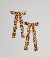 Wild Glam Cheetah Print Bow Twin-Pack