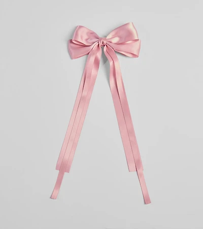 Sleek Sophistication Satin Long Hair Bow