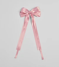 Sleek Sophistication Satin Long Hair Bow