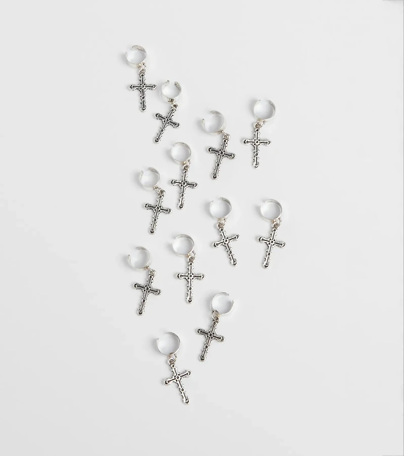 Edgy Trend Cross Hair Charm Set