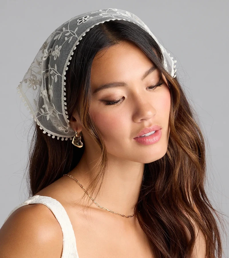 Boho Sheer Floral Bandana