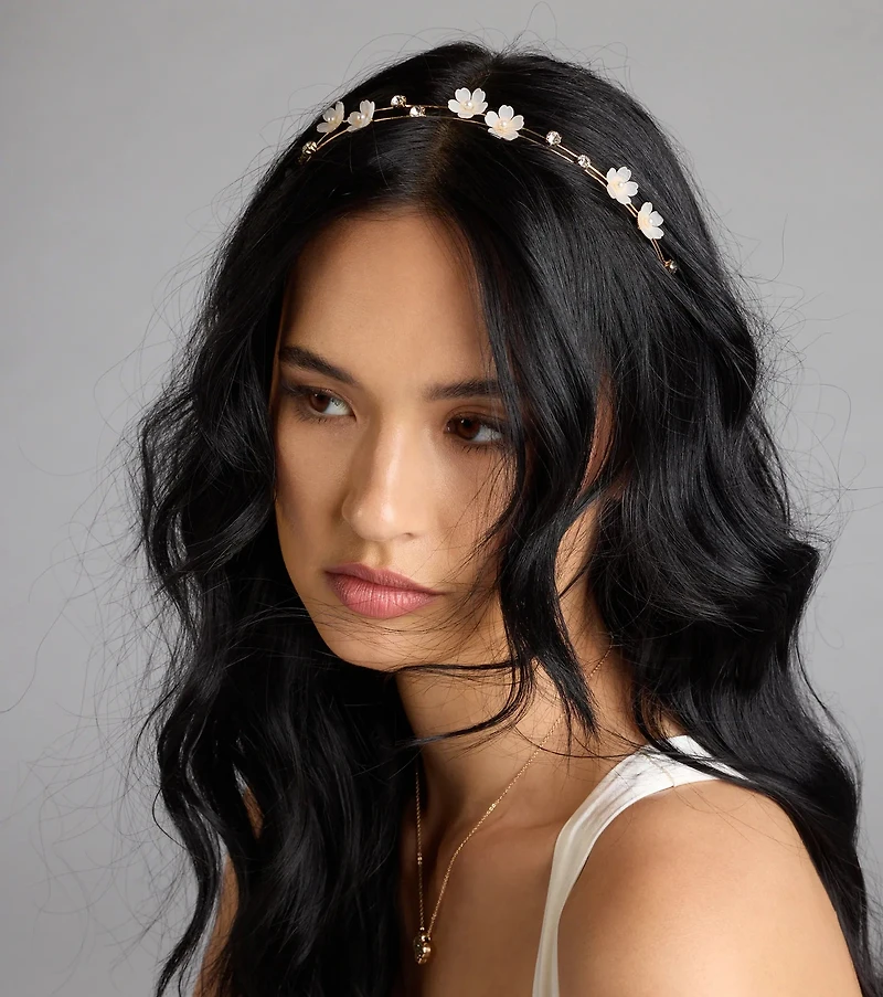 Ethereal Glam Rhinestone Flower Headband