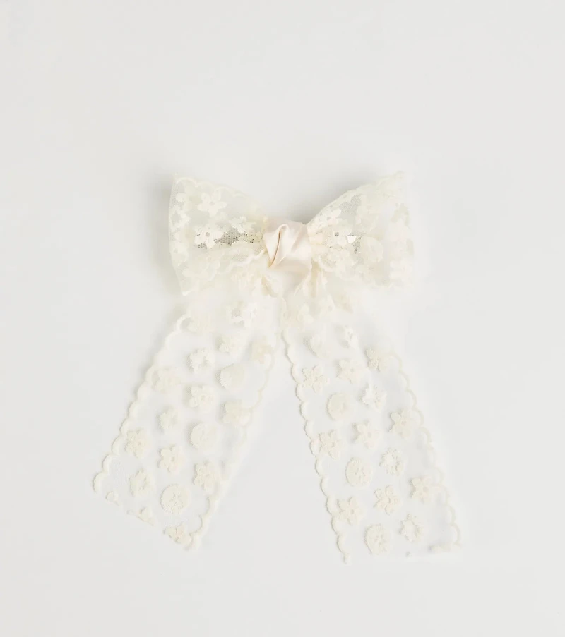 Poised Attitude Lace Hair Bow Clip