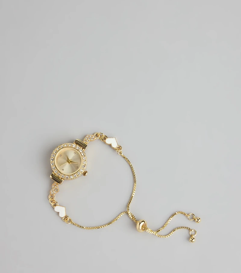 Sweet Timing Heart Charm Watch
