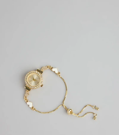 Sweet Timing Heart Charm Watch