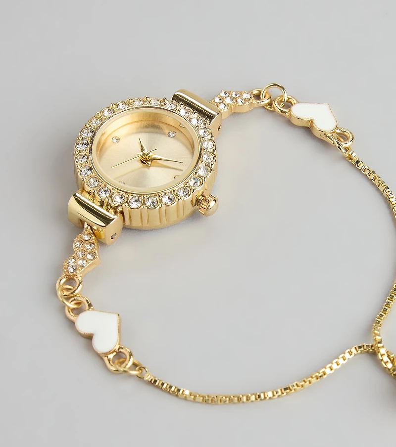 Sweet Timing Heart Charm Watch