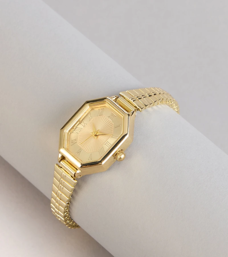 Polished Hour Stretch Band Watch