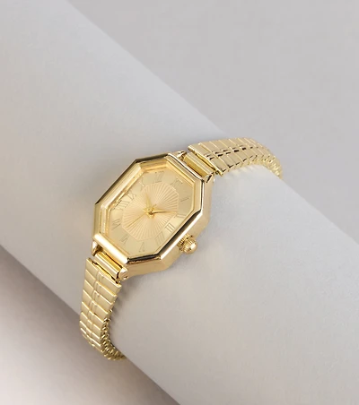 Polished Hour Stretch Band Watch