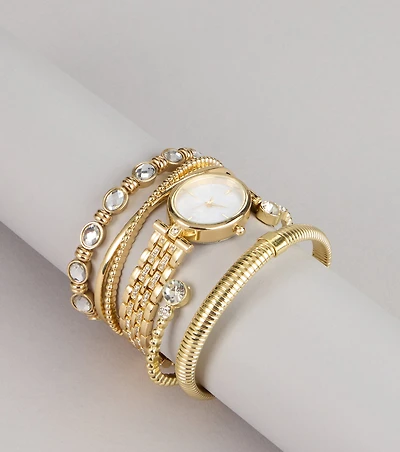 Quiet Luxe Watch and Bracelet Stack