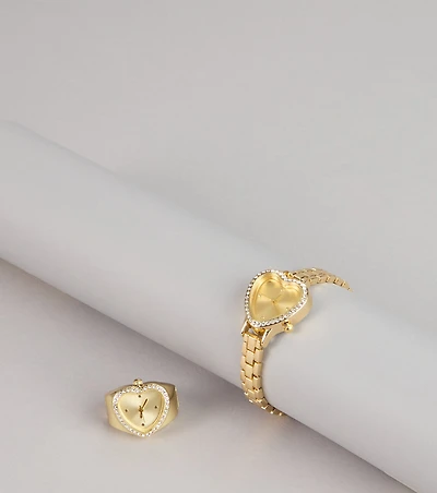 All Hearts On You Watch Ring Set