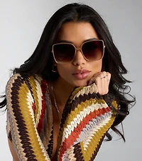 Serving Shade Square Oversized Sunglasses